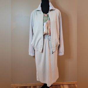ZAFFIRI Vintage Jacket and Skirt Set, Cream, Made in Germany, Size 10 (UK 12)